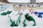 Подготовка стадиона "Динамо" в Махачкале от снега